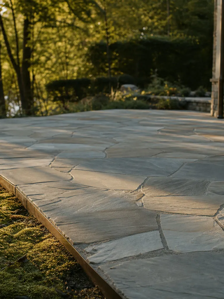 Flagstone terrace patio, Lake Geneva estate